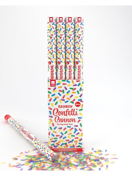 80cm Party Time Confetti Cannon, Rainbow, DB of 12 - Adult Weekender