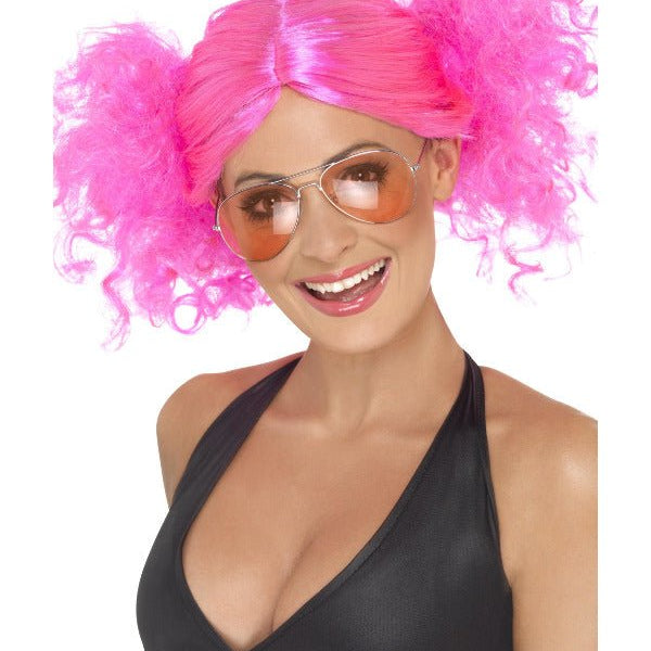80s Bunches Wig, Pink - Adult Weekender
