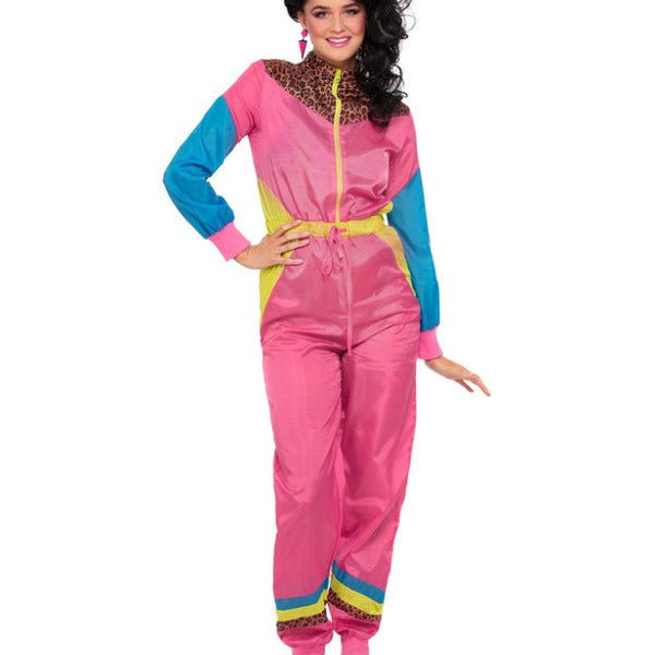 80s Colour Block Ski Shell Suit Costume - Adult Weekender