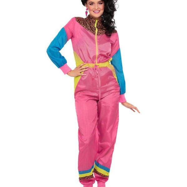 80s Colour Block Ski Shell Suit Costume - Adult Weekender