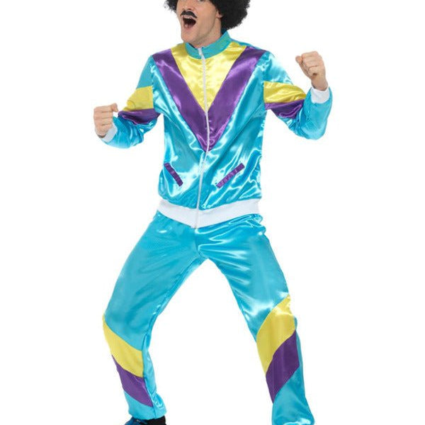 80s Height of Fashion Shell Suit Costume, Blue - Adult Weekender