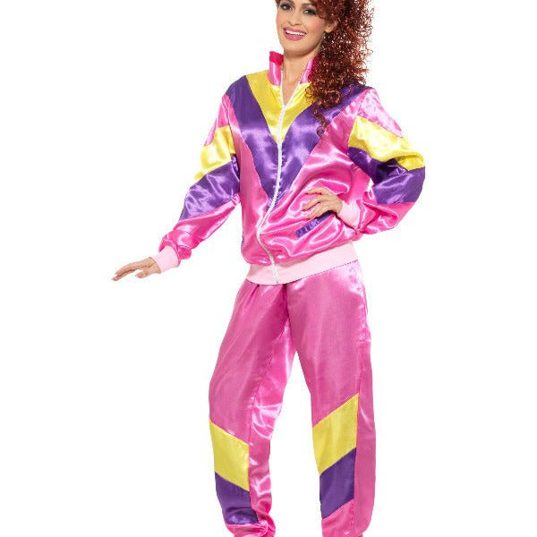 80s Height of Fashion Shell Suit Costume, Pink - Adult Weekender