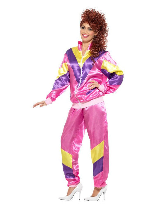 80s Height of Fashion Shell Suit Costume, Pink - Adult Weekender