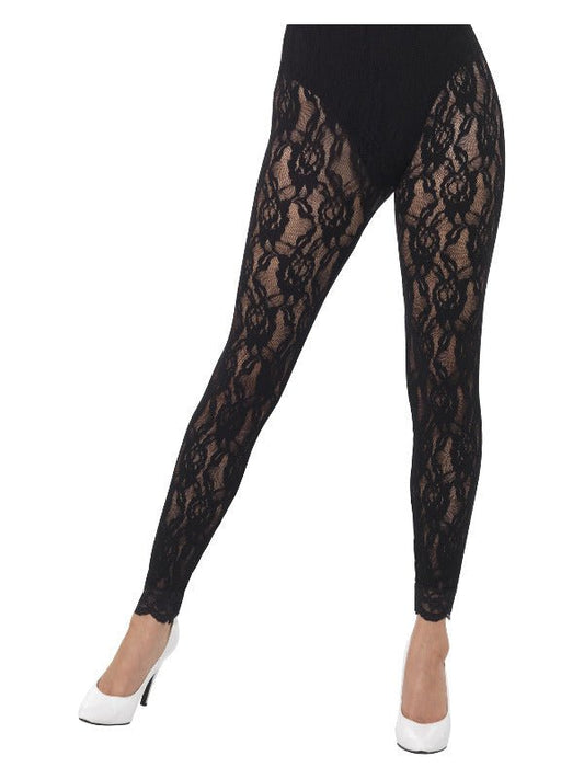 80s Lace Leggings, Black - Adult Weekender