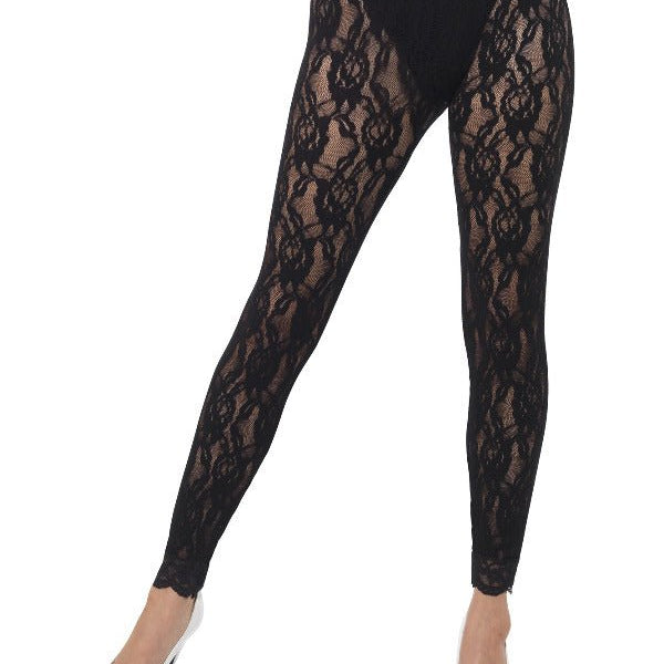80s Lace Leggings, Black - Adult Weekender
