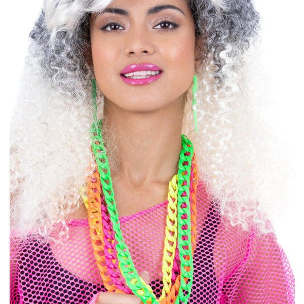 80s Neon Chain Necklaces, 4Pk - Adult Weekender