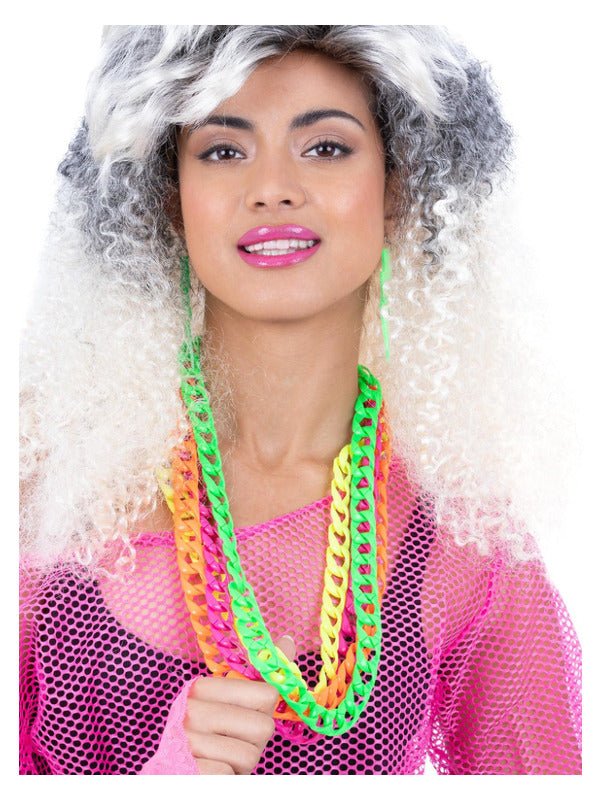 80s Neon Chain Necklaces, 4Pk - Adult Weekender