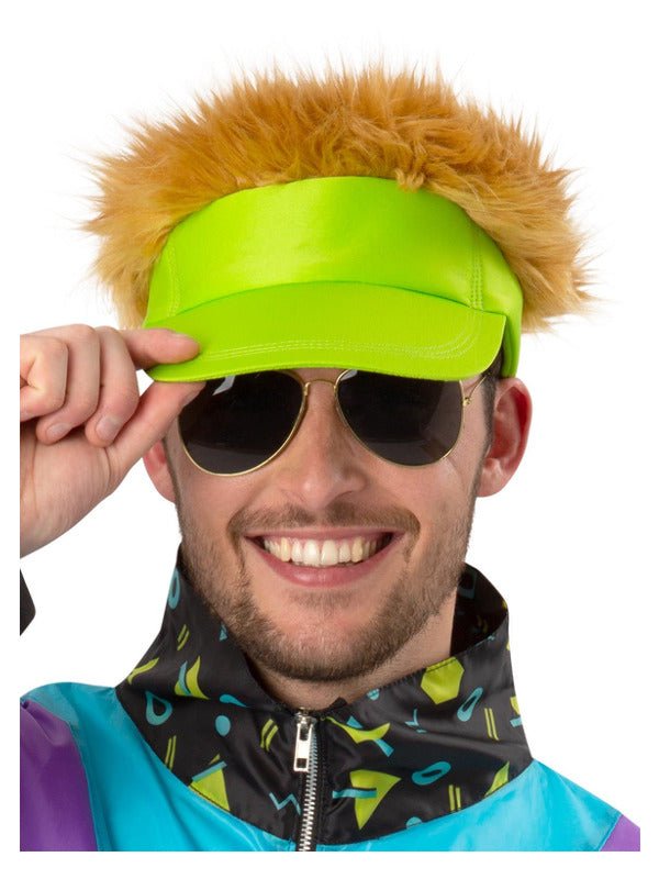 80s Neon Green Visor Hat - Adult Weekender