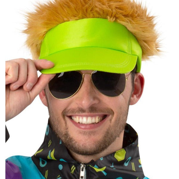 80s Neon Green Visor Hat - Adult Weekender