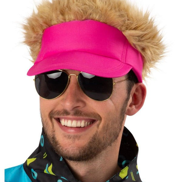 80s Neon Pink Visor Hat - Adult Weekender