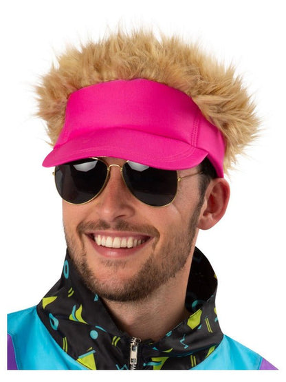 80s Neon Pink Visor Hat - Adult Weekender