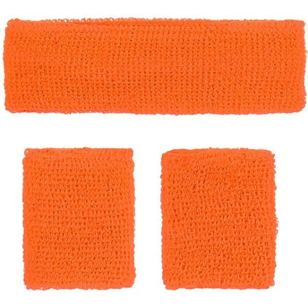 80s Neon Sweatbands, Orange - Adult Weekender