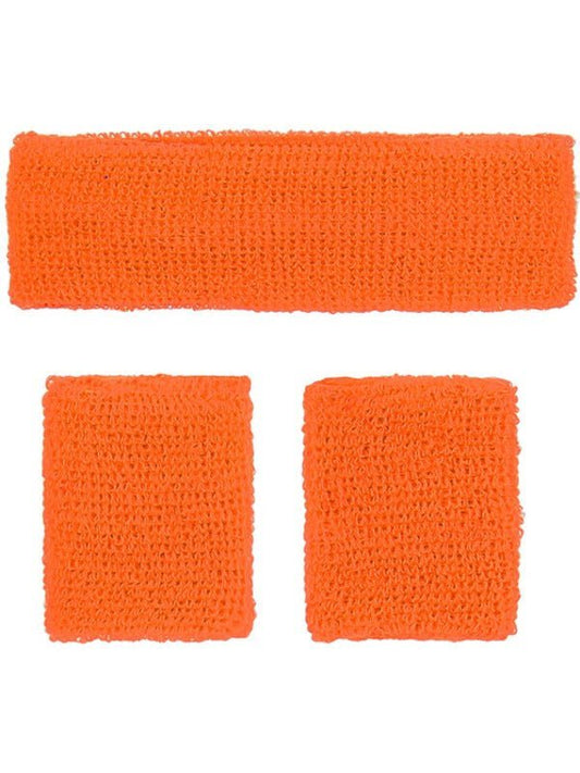80s Neon Sweatbands, Orange - Adult Weekender