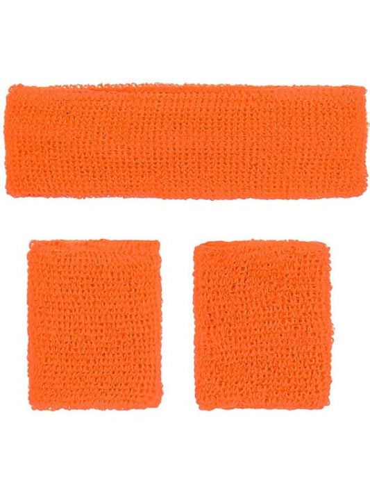 80s Neon Sweatbands, Orange - Adult Weekender