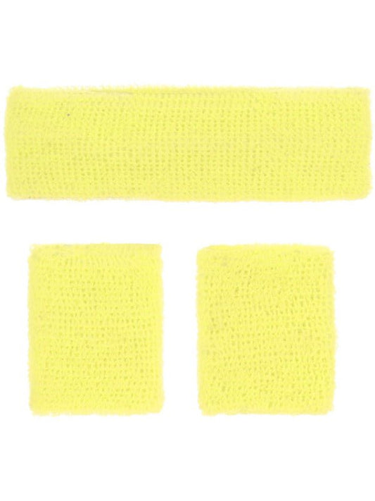 80s Neon Sweatbands, Yellow - Adult Weekender