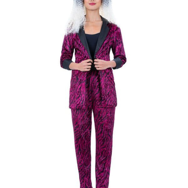 80s Pink Zebra Suit Costume, Unisex - Adult Weekender