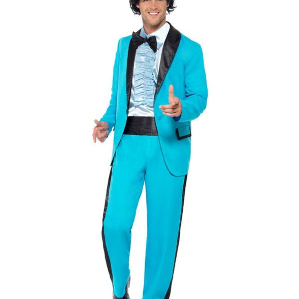 80s Prom King Costume, Blue - Adult Weekender