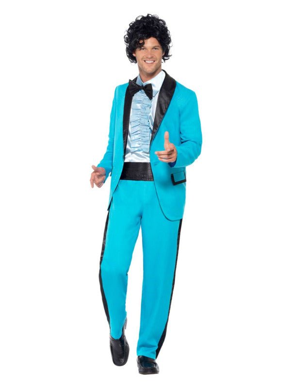 80s Prom King Costume, Blue - Adult Weekender