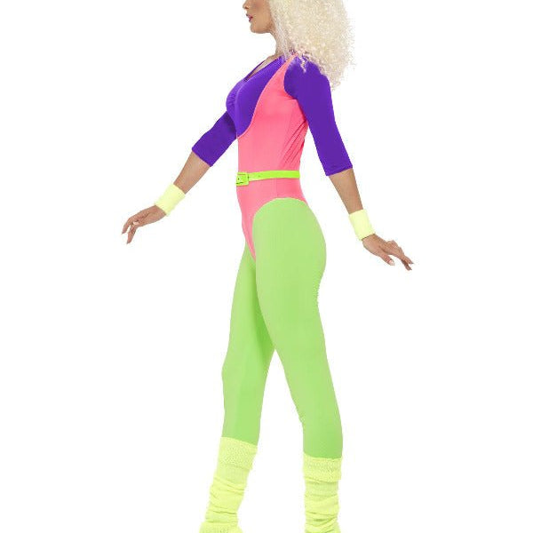 80s Work Out Costume, with Jumpsuit, Neon - Adult Weekender