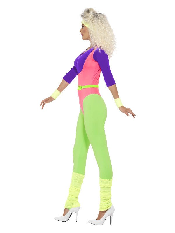80s Work Out Costume, with Jumpsuit, Neon - Adult Weekender