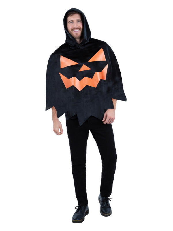 Black Pumpkin Poncho, Adult Unisex