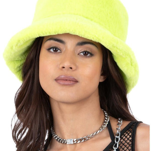 90s Green Fur Bucket Hat - Adult Weekender