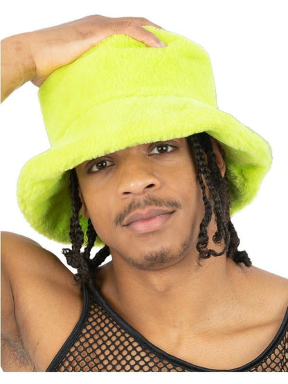 90s Green Fur Bucket Hat - Adult Weekender