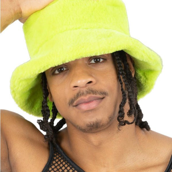 90s Green Fur Bucket Hat - Adult Weekender