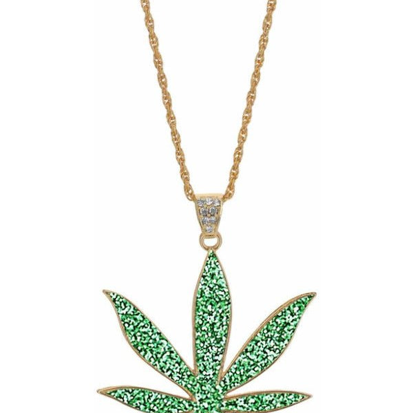 90s Hemp Bling Medallion, Green Glitter Resin - Adult Weekender