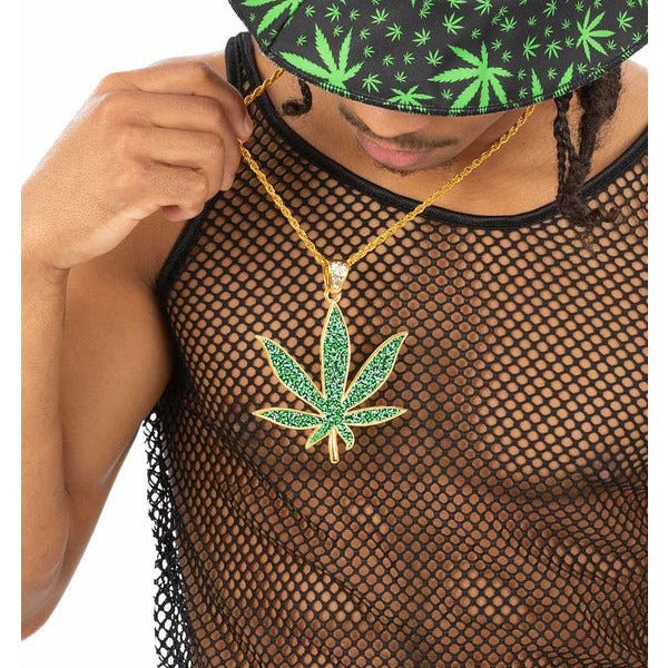 90s Hemp Bling Medallion, Green Glitter Resin - Adult Weekender