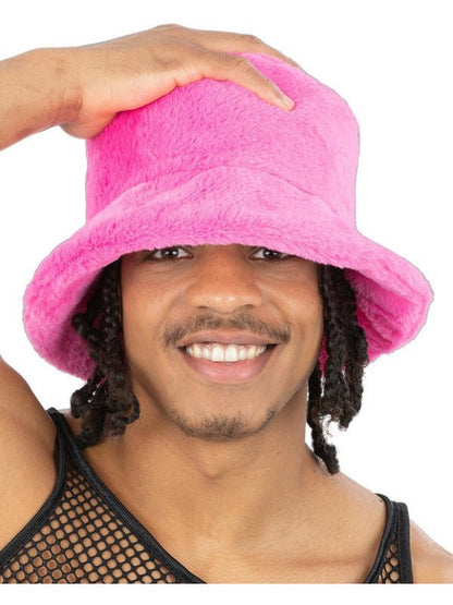90s Pink Fur Bucket Hat - Adult Weekender