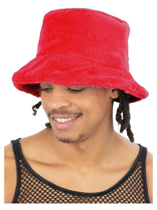 90s Red Fur Bucket Hat - Adult Weekender