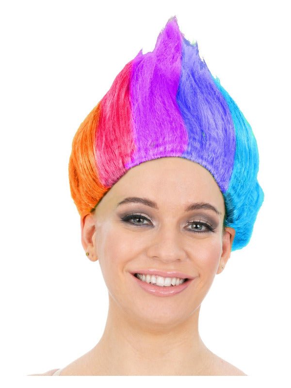 90s Troll Wig, Rainbow - Adult Weekender