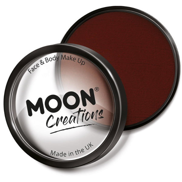 Moon Creations Pro Face Paint Cake Pot, Dark Red – Front