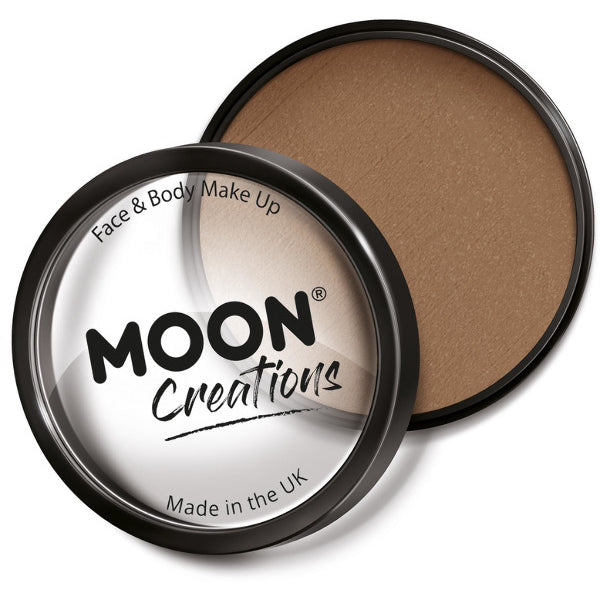 Moon Creations Pro Face Paint Cake Pot,Light Brown – Front