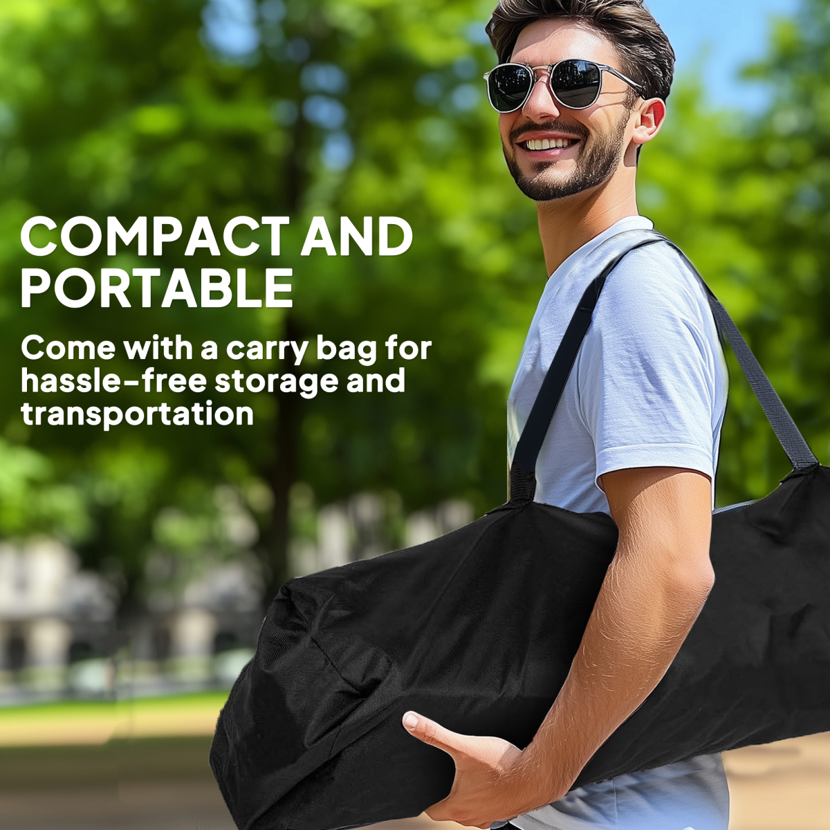 Outsunny Set of 2 Padded Folding Picnic Chairs with Cooler Bag