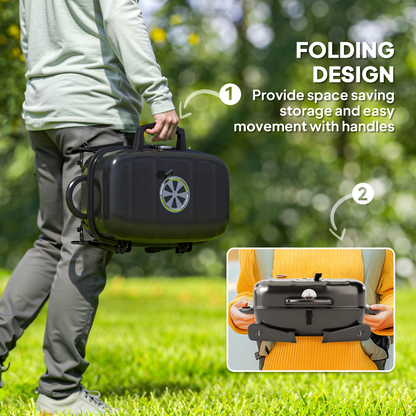 Outsunny Folding Charcoal Barbecue Grill, Portable BBQ for Camping