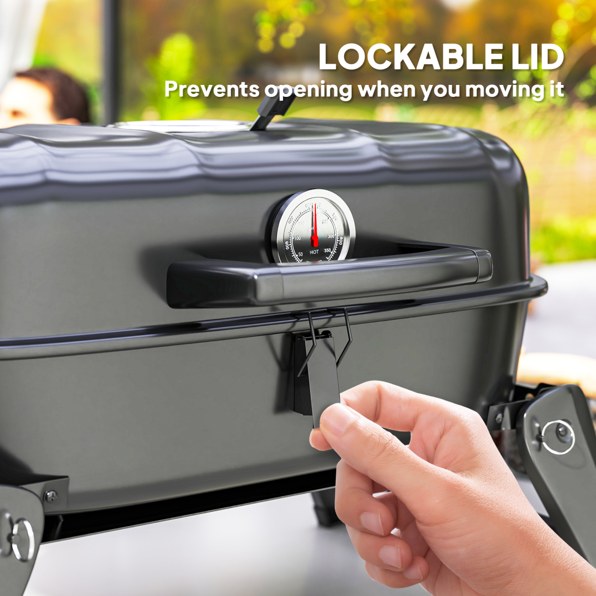 Outsunny Folding Charcoal Barbecue Grill, Portable BBQ for Camping