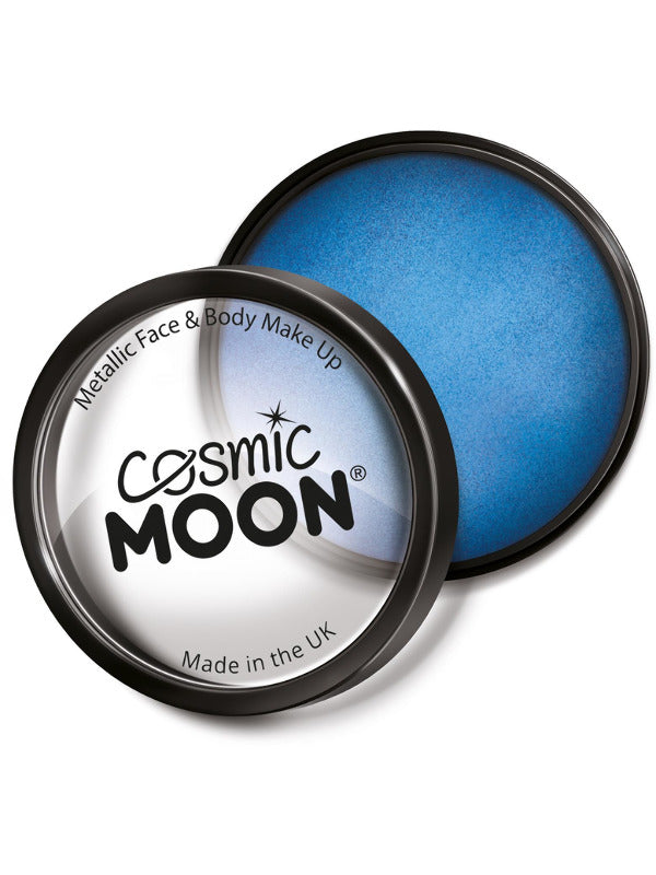 Cosmic Moon Metallic Pro Face Paint Cake Pots, Blu – Front