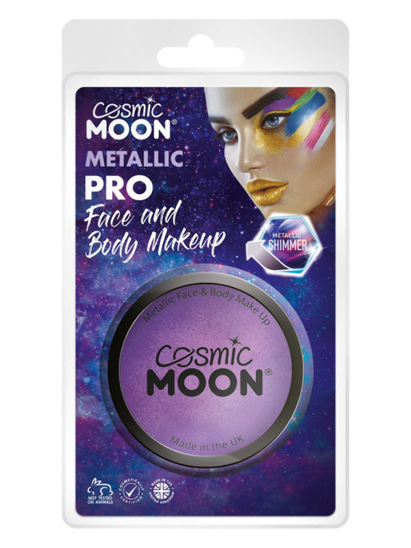Cosmic Moon Metallic Pro Face Paint Cake Pots, Pur – Front