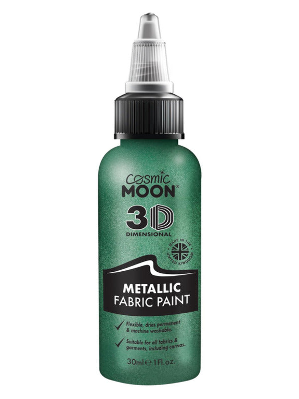 Cosmic Moon Metallic Fabric Paint, Green – Front