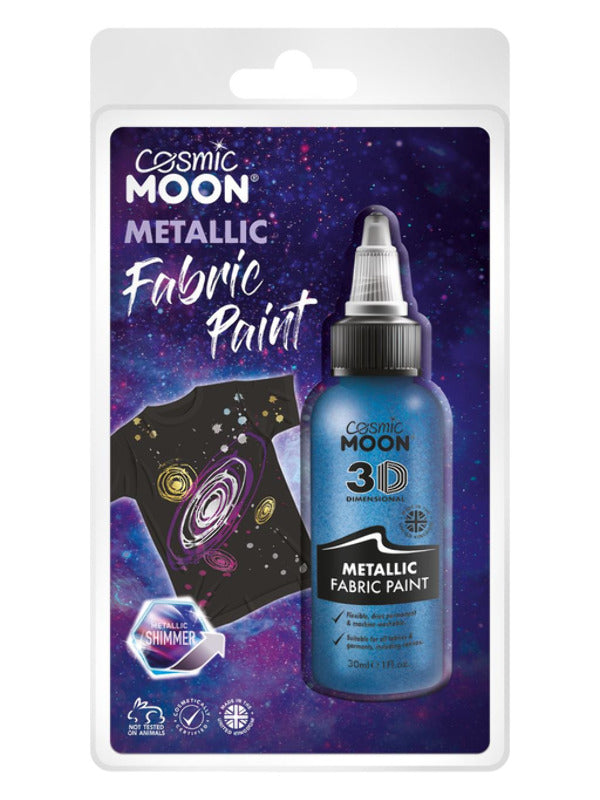 Cosmic Moon Metallic fabric Paint, Blue – Front
