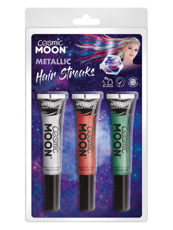 Cosmic Moon Metallic Hair Streaks, – Front