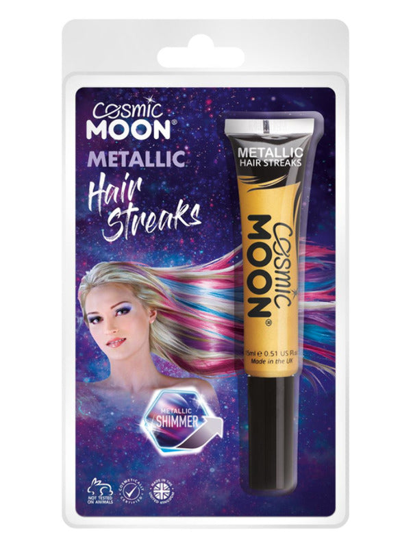 Cosmic Moon Metallic Hair Streaks, Gold – Front