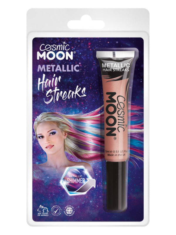 Cosmic Moon Metallic Hair Streaks, Rose Gold – Front
