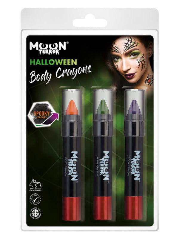 Moon Terror Halloween Body Crayons, – Front