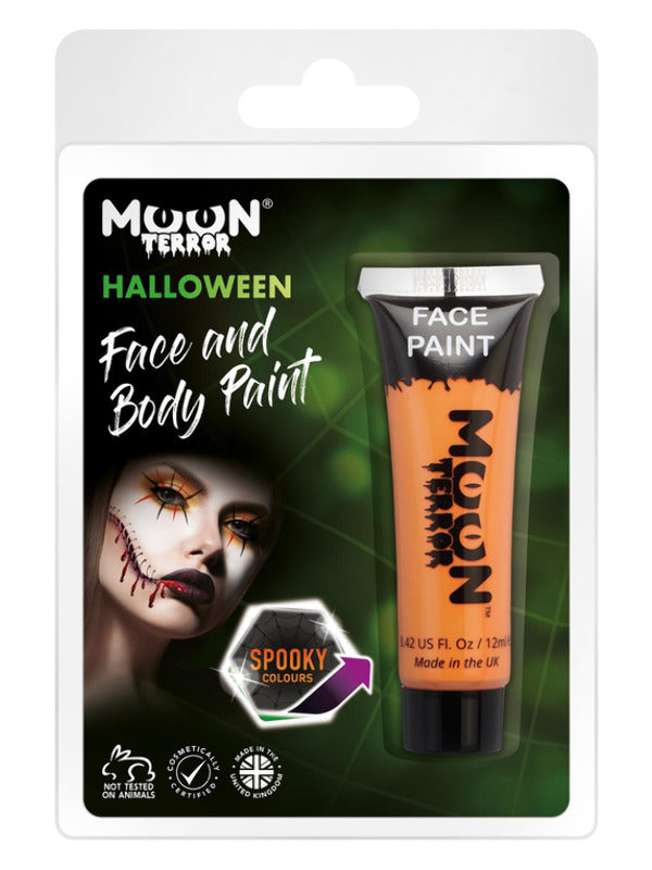 Moon Terror Halloween Face & Body Paint, Orange – Front