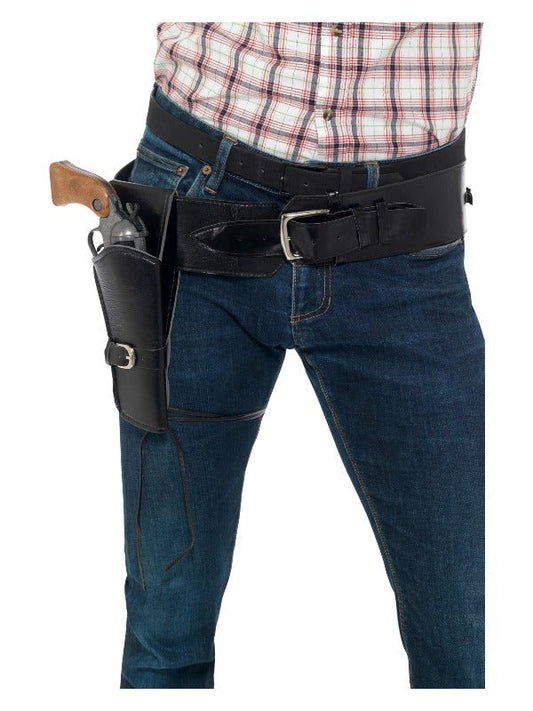 Adult Faux Leather Single Holster with Belt, Black - Adult Weekender