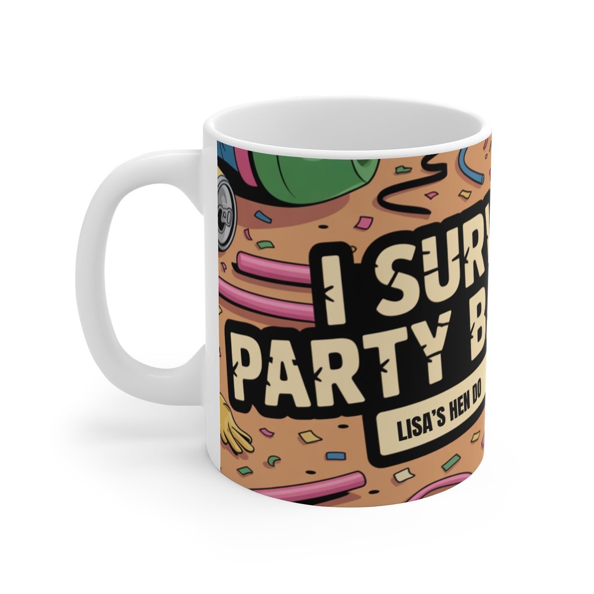 Adult Weekender Personalised I survived the Party Battlefield 11oz Ceramic Mug - Adult Weekender