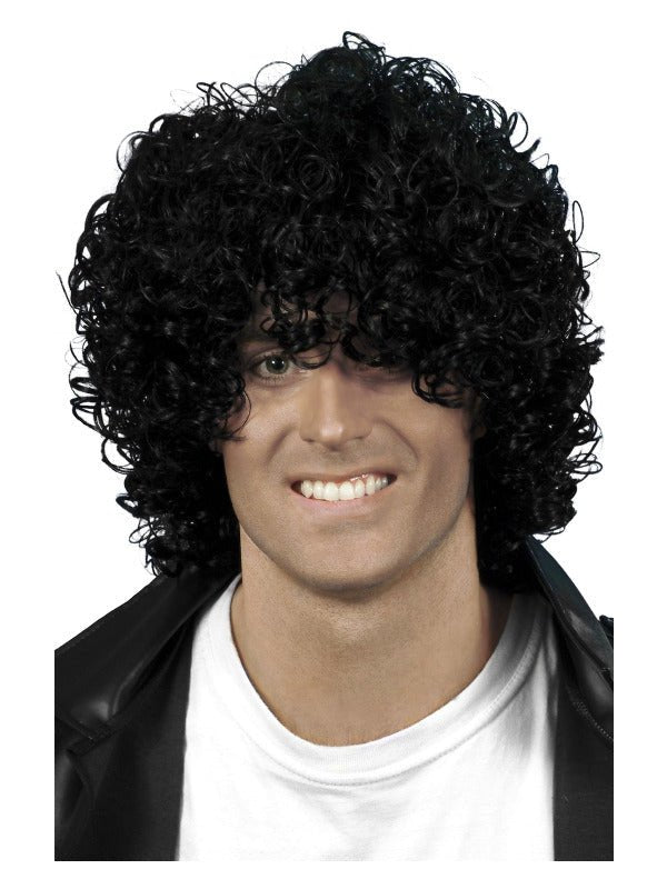 Afro Wet Look Wig, Black - Adult Weekender
